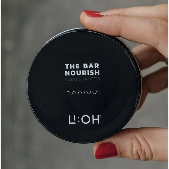 LI:OH THE BAR NOURISH maitinantis kietasis šampūnas, 85 g. 2